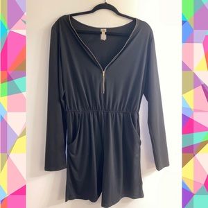 Long Sleeve Zipper Romper